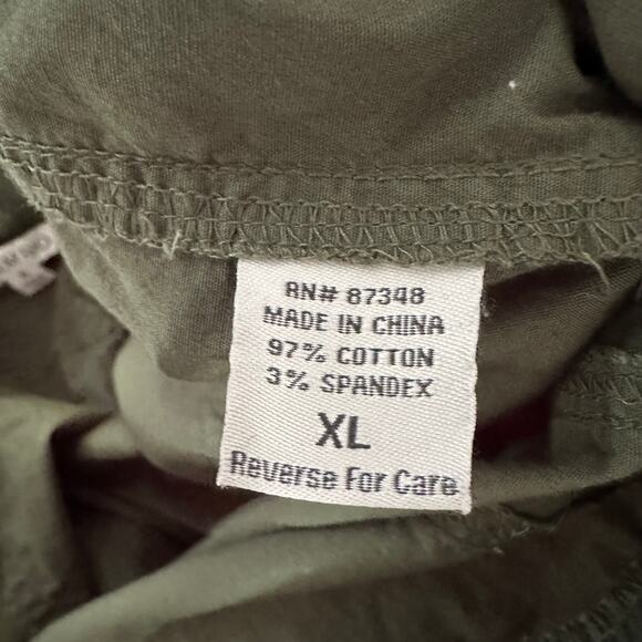 Palm Rio Olive‎ Green Cargo Pants XL Women’s Drawstring Waist Cotton Blend - Picture 4 of 9
